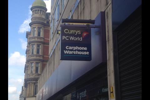 Carphone Warehouse now features on the Currys and PC World store signage